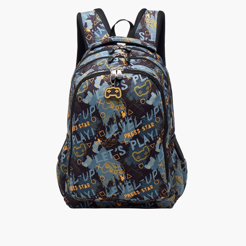 St.Right Backpack-Game-Start-3 Cmprt-18 In-Boys (Polyester) Grey \ 30X20X45 - Image 1
